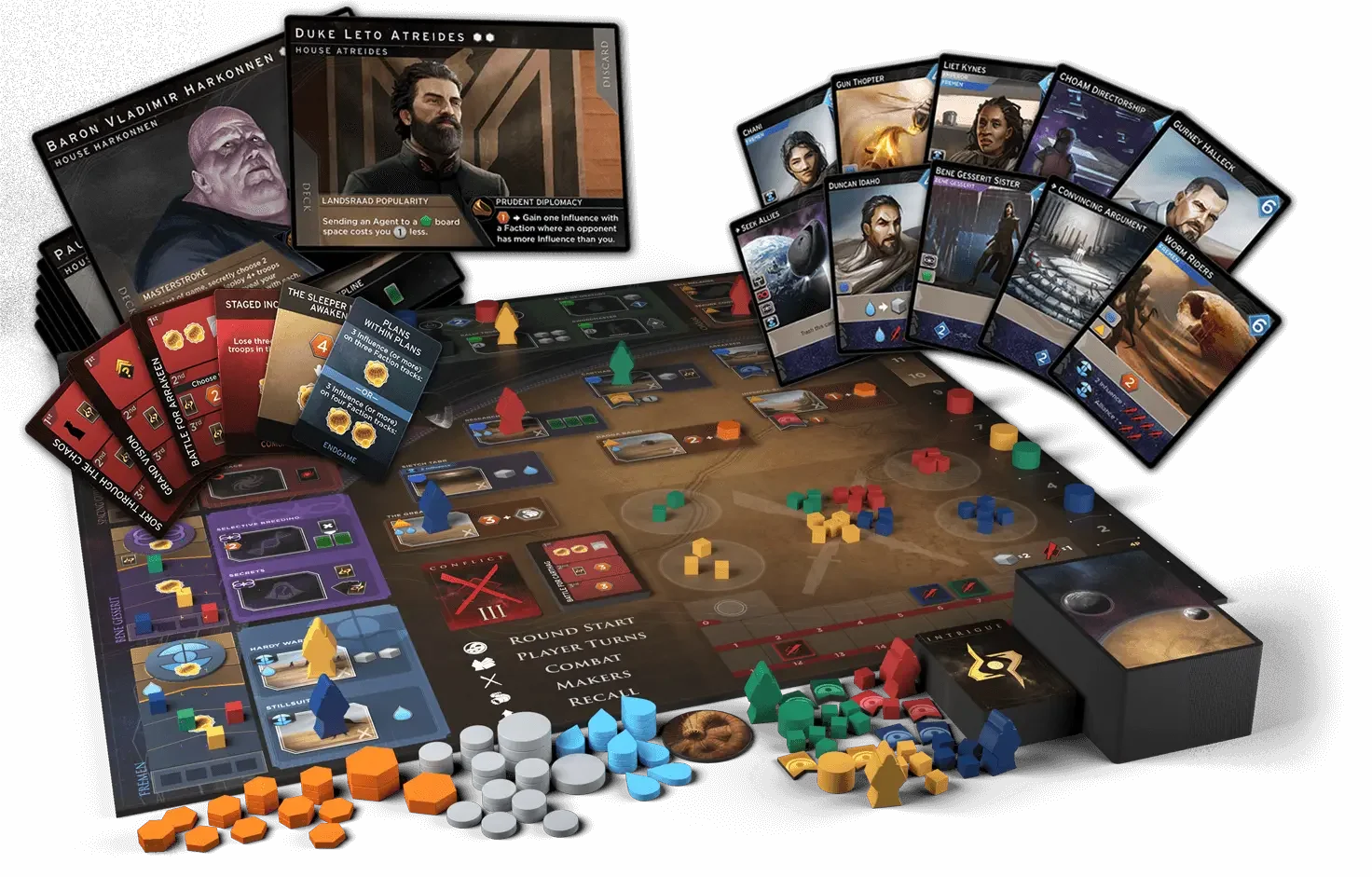 Dune: Imperium: cartas e componentes